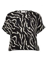 Kaffe Bluzka w kolorze czarno-białym rozmiar: 40. Białe bluzki damskie Kaffe, bez wzorów, z wiskozy, bez kołnierzyka, bez ramiączek. Za 56.53 zł.