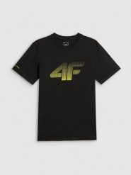 4F T-shirt regular z nadrukiem męski - czarny XL. Czarne t-shirty męskie 4f, m, bez wzorów, z bawełny, bez kołnierzyka. Za 69.99 zł.