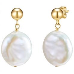 Valero Pearls Kolczyki wiszące z perłą srebro wysokiej próby Perła hodowlana słodkowodna żółte złoto 1 ct Damski. Żółte kolczyki damskie Valero Pearls, z perłą, pozłacane. Za 288.99 zł.