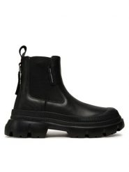 KARL LAGERFELD Sztyblety KL43545 Czarny. Czarne botki damskie Karl Lagerfeld, ze skóry, bez obcasa, na płaskiej podeszwie, bez zapięcia. Za 869.99 zł.