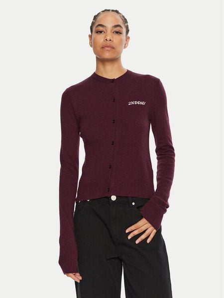 2NDDAY Kardigan Vinny 2245341408 Bordowy Regular Fit. Czerwone kardigany damskie 2NDDAY, m, bez wzorów, z wiskozy. Za 309.99 zł.