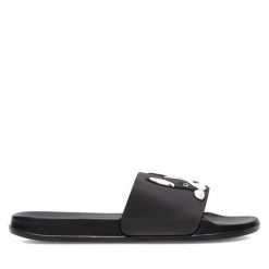 Klapki Bassano. Czarne klapki damskie Bassano, bez wzorów, bez obcasa. Za 49.99 zł.