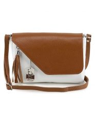 Anna Morellini Skórzana torebka "Lola" w kolorze biało-brązowym - 24 x 18 x 6 cm rozmiar: onesize. Białe torebki klasyczne damskie Anna Morellini, z aplikacjami, z materiału, bez dodatków. Za 208.99 zł.