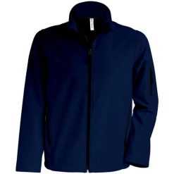 Kurtka Kariban Softshell. Niebieskie kurtki męskie KARIBAN, m, bez wzorów, z elastanu, bez kaptura. Za 213.90 zł.