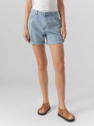Vero Moda Szorty dżinsowe "Zuri" w kolorze błękitnym rozmiar: XS. Niebieskie szorty damskie Vero Moda, z aplikacjami, ze skóry, klasyczne, z podwyższonym stanem. Za 57.06 zł.