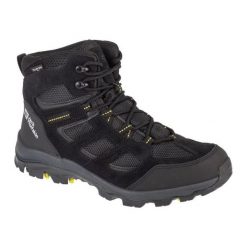 Buty Jack Wolfskin Vojo 3 Texapore Mid 4042462-6055 czarne. Czarne buty trekkingowe męskie z gumy, bez zapięcia. Za 711.58 zł.