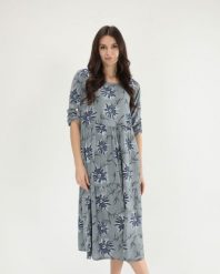 Luźna sukienka midi. Szare sukienki damskie Unisono, l, bez wzorów, z wiskozy, bez kołnierzyka, bez ramiączek, midi. Za 239.00 zł.