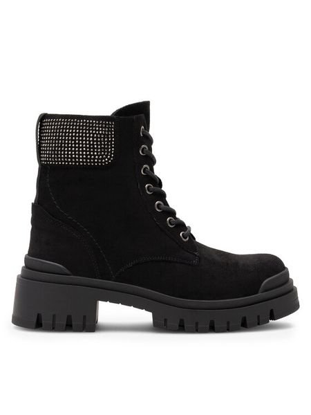 DeeZee Trzewiki PIA H25331-1 Czarny. Czarne botki damskie DeeZee, z materiału, bez obcasa, na płaskiej podeszwie, bez zapięcia. Za 125.99 zł.