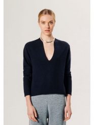 Rodier Wełniany sweter w kolorze granatowym rozmiar: L. Niebieskie swetry klasyczne damskie Rodier, l, z wełny, bez kołnierzyka. Za 261.05 zł.
