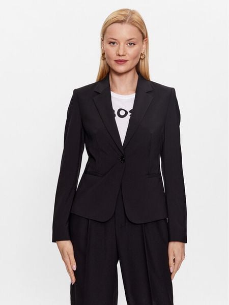 Boss Marynarka 50490020 Czarny Slim Fit. Czarne marynarki i żakiety damskie Boss, bez wzorów, z wełny. Za 1,039.00 zł.