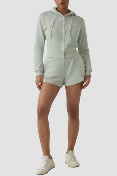 GUESS Zielona damska bluza z cyrkoniami Primula, Rozmiar L. Zielone bluzy z kapturem damskie Guess, l. Za 499.99 zł.