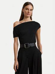 LAUREN RALPH LAUREN Bluzka 200963913002 Czarny Slim Fit. Czarne bluzki damskie Lauren Ralph Lauren, l, bez wzorów, z syntetyku, bez ramiączek. Za 259.99 zł.