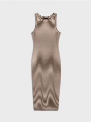 Sukienka maxi na ramiączkach - brązowy. Brązowe sukienki damskie Sinsay, l, bez wzorów, bez kołnierzyka, bez ramiączek, maxi. Za 39.99 zł.