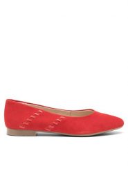 Lasocki Baleriny RST-KAJA-34 Czerwony. Czerwone baleriny damskie Lasocki, bez wzorów, ze skóry, bez obcasa. Za 169.99 zł.
