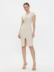 Rinascimento Sukienka codzienna CFC0117728003 Beżowy Regular Fit. Brązowe sukienki damskie RINASCIMENTO, na co dzień, xl, bez wzorów, z syntetyku, bez kołnierzyka, bez ramiączek, proste. Za 309.99 zł.