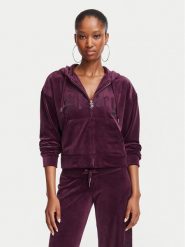 Juicy Couture Bluza Old Gothic JCWAS226333 Bordowy Slim Fit. Czerwone bluzy bez kaptura damskie Juicy Couture, xl, z syntetyku. Za 429.99 zł.