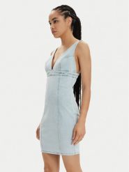 Guess Sukienka jeansowa Aida W4GK63 D4LT0 Błękitny Bodycon Fit. Niebieskie sukienki damskie Guess, xl, z aplikacjami, z bawełny, bez kołnierzyka, bez ramiączek, bodycon. Za 319.99 zł.