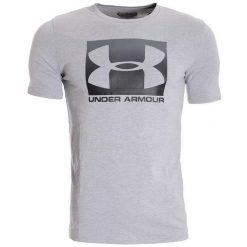 Koszulka sportowa męska Under Armour Boxed Sportstyle. Szare t-shirty sportowe męskie Under Armour, m, bez ramiączek, na fitness i siłownię. Za 89.99 zł.