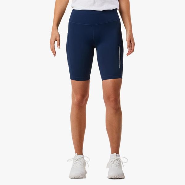 Krótkie legginsy treningowe damskie Swedemount Core Pocket Tights szybkoschnące. Niebieskie legginsy damskie SWEDEMOUNT, bez wzorów, z tkaniny, do biegania. W wyprzedaży za 95.00 zł.