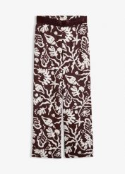Spodnie Marlena z miękkiej wiskozy. Niebieskie spodnie materiałowe damskie bonprix, bez wzorów, z wiskozy. Za 112.99 zł.