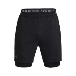 Tkane szorty 2 w 1 Under Armour Vanish. Czarne szorty sportowe męskie Under Armour, z tkaniny, na fitness i siłownię. Za 226.50 zł.