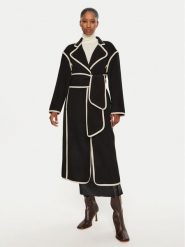 Bruuns Bazaar Płaszcz wełniany Abulas BBW4143 Czarny Loose Fit. Czarne płaszcze damskie Bruuns Bazaar, na zimę, bez wzorów, z syntetyku. Za 1,569.00 zł.
