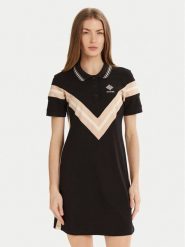 Guess Sukienka codzienna V5RK00 KCOK1 Czarny Regular Fit. Czarne sukienki damskie Guess, na co dzień, l, z aplikacjami, z bawełny, bez kołnierzyka, bez ramiączek, proste. Za 229.99 zł.