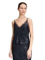 Vera Mont Top w kolorze granatowym rozmiar: 40. Niebieskie topy damskie Vera Mont, bez wzorów, z koronki, bez kołnierzyka. Za 152.99 zł.