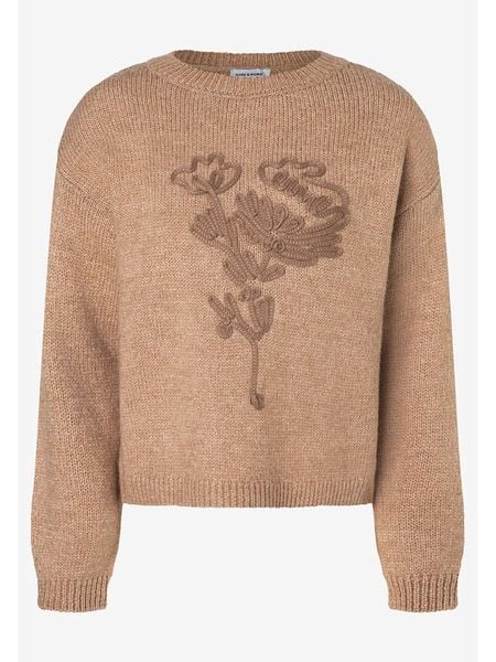 More & More Sweter w kolorze jasnobrązowym rozmiar: 44. Brązowe swetry klasyczne damskie MORE & MORE, ze splotem, bez kołnierzyka. Za 124.95 zł.
