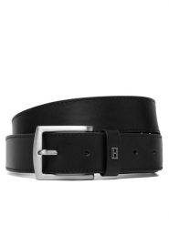 Tommy Hilfiger Pasek Denton Square Buckle Leather Belt AM0AM14188 Czarny. Czarne paski męskie Tommy Hilfiger, bez wzorów, ze skóry. Za 259.99 zł.