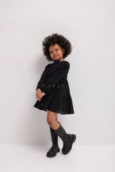 MINI sukienka rozkloszowana w kolorze CZARNYM - BLUSH-80-86 (12-18). Czarne sukienki dziewczęce Marsala, bez wzorów, z bawełny, bez ramiączek. W wyprzedaży za 64.95 zł.