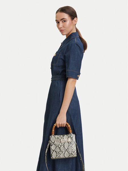 Just Cavalli Torebka 80RA4BD2 ZSD84 Szary. Szare torebki klasyczne damskie Just Cavalli, bez wzorów, ze skóry, bez dodatków. Za 887.99 zł.