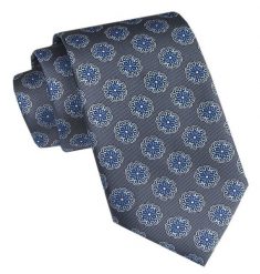 Elegancki Męski Krawat - Chattier - Grafitowy w Grochy. Szare krawaty i muchy męskie Chattier, bez wzorów, z tkaniny, eleganckie. Za 49.00 zł.