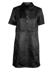 Vero Moda Sukienka w kolorze czarnym rozmiar: XS. Czarne sukienki damskie Vero Moda, na co dzień, xs, bez wzorów, z poliesteru, bez kołnierzyka, bez ramiączek, midi, proste. Za 52.55 zł.