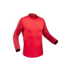 Koszulka turystyczna długi rękaw SH100 warm męska. Czerwone koszulki męskie z długim rękawem QUECHUA, m, z elastanu. Za 39.99 zł.