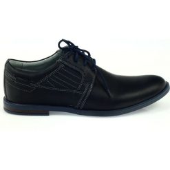Granatowe Riko buty męskie półbuty casualowe 819. Brązowe buty sportowe na co dzień męskie Riko, ze skóry, bez zapięcia. W wyprzedaży za 229.00 zł.
