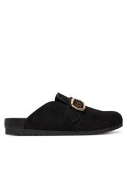 Guess Klapki FLPGAL ESU06 Czarny. Czarne klapki damskie Guess, z aplikacjami, z materiału, bez obcasa. Za 549.99 zł.