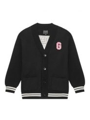 Guess Kardigan J5YR11 Z3OF0 Czarny Regular Fit. Czarne swetry dziewczęce Guess, z aplikacjami, z syntetyku, bez kołnierzyka. Za 269.99 zł.