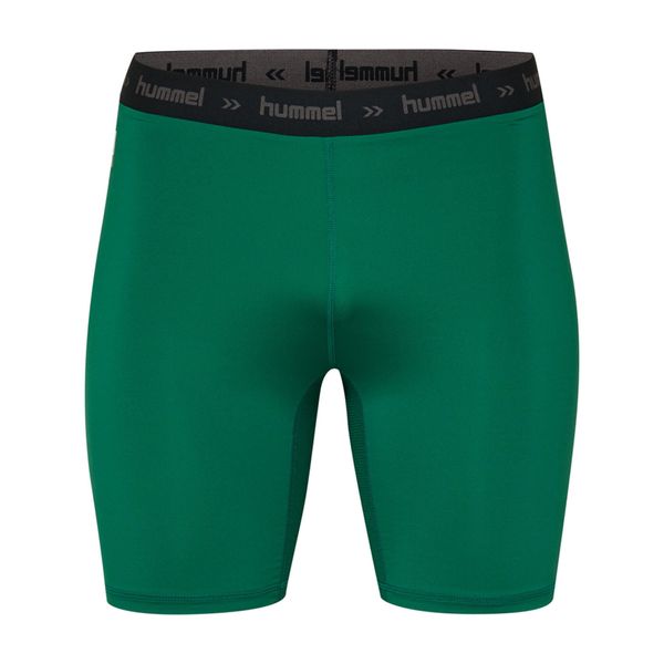 Spodenki termoaktywne piłkarskie dla dorosłych Hummel First Performance Tight. Zielone szorty damskie HUMMEL, bez wzorów, z elastanu, klasyczne, z standardowym stanem. Za 55.00 zł.