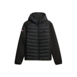 Kurtka z kapturem Superdry Storm Knit. Czarne kurtki męskie Superdry., xl, z aplikacjami, z dżerseju, z kapturem. Za 489.15 zł.