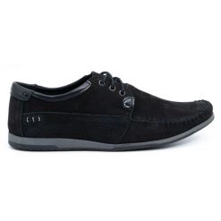 KOMODO Buty Męskie skórzane mokasyny 875 czarny nubuk czarne. Czarne mokasyny męskie z nubiku. Za 377.80 zł.
