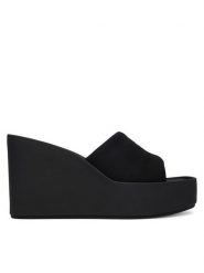 Calvin Klein Klapki Wedge 70 Sndl Canv Mg HW0HW03134 Czarny. Czarne klapki damskie CALVIN KLEIN, bez wzorów, z materiału, bez obcasa. Za 409.99 zł.