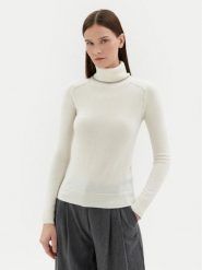 Motivi Golf M5946000944N Biały Slim Fit. Białe golfy damskie Motivi, m, bez wzorów, z kaszmiru, bez ramiączek. Za 249.99 zł.