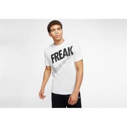 Koszulka sportowa męska Nike Giannis freak Dri-fit. Białe t-shirty sportowe męskie Nike, m, z bawełny, bez ramiączek, dri-fit (nike). Za 236.00 zł.