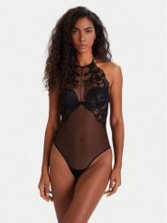 Guess Body O5BM19 K1730 Czarny. Czarne body damskie Guess, z aplikacjami, z syntetyku. Za 289.99 zł.