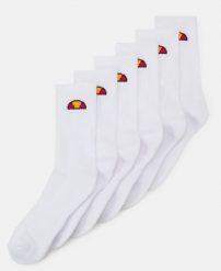 SKARPETKI ELLESSE BIAŁE 6 PAR DŁUGIE UNISEX 35/38. Białe skarpetki męskie Ellesse, bez wzorów, z bawełny. Za 38.00 zł.