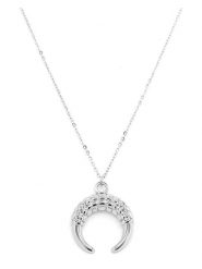 MOODE Naszyjnik "Rosa" z zawieszką - dł. 42 cm rozmiar: onesize. Szare naszyjniki damskie MOODE, ze stali. Za 39.99 zł.