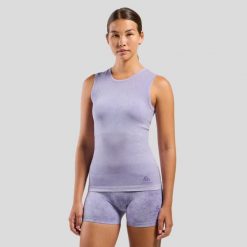 Koszulka damska bez rękawów Odlo PERFORMANCE LIGHT - RAIN DYE BL TOP crew neck. Fioletowe bielizna termoaktywna damska Odlo, m, bez wzorów, z elastanu. Za 229.99 zł.
