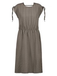 Sublevel Sukienka w kolorze szarobrązowym rozmiar: M. Brązowe sukienki damskie Sublevel, na co dzień, m, bez wzorów, bez kołnierzyka, bez ramiączek, midi, proste. Za 82.99 zł.