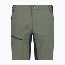 Spodenki męskie CMP Bermuda. Zielone szorty męskie CMP, bez kołnierzyka. Za 189.99 zł.